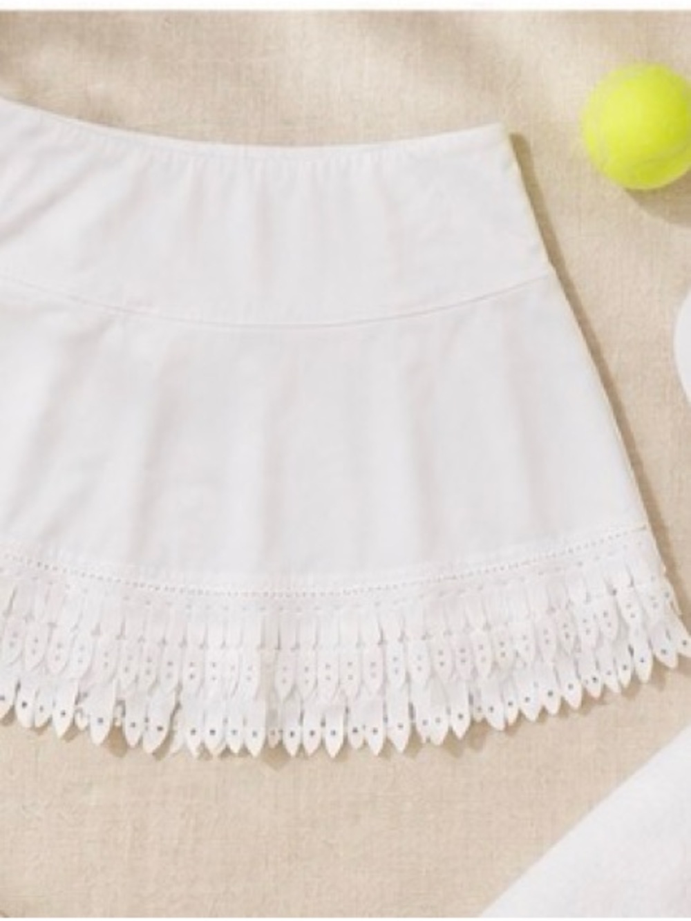 Lucky in Love White Fringe Tennis Golf Skort Skirt Size M 8-10 - Picture 3 of 9